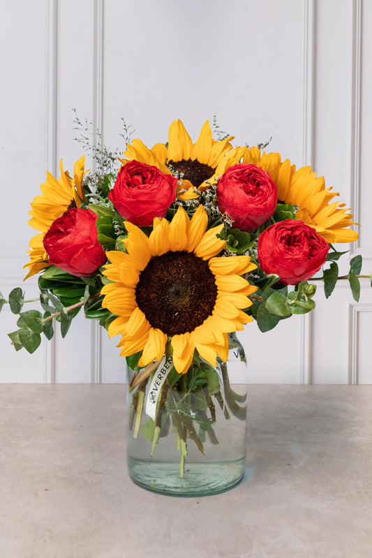 Encanto - Peonia Roja y Girasol