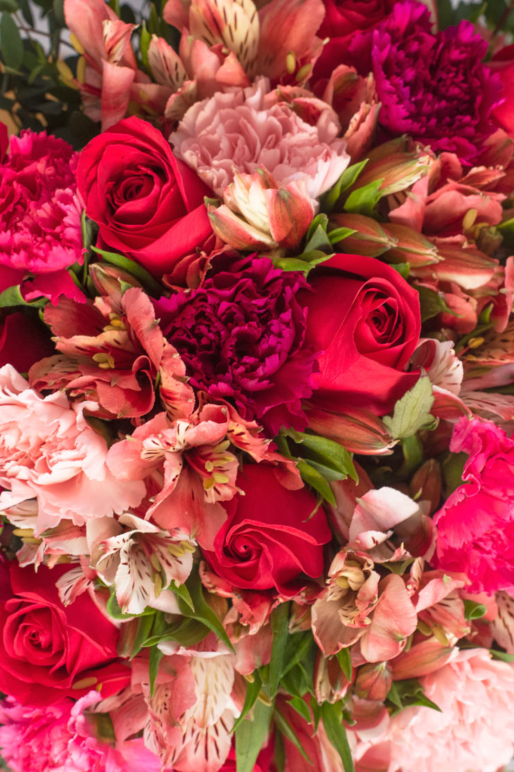 Enamorados - Rosa Roja y Astromelia Rosa MERIDA