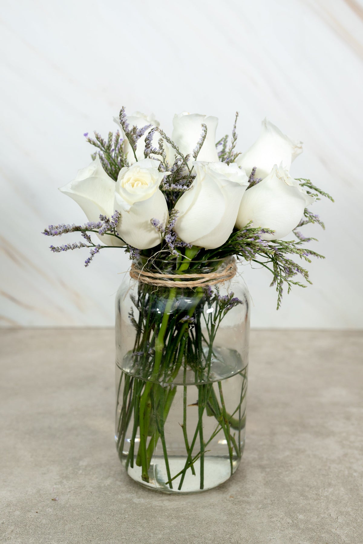 Centerpiece 12 - White Rose and Gypsophila