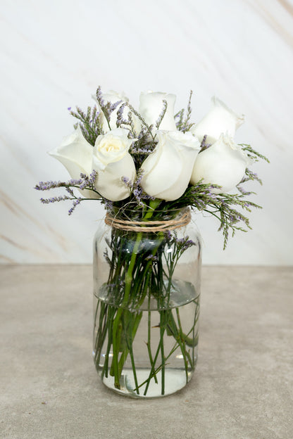 Centerpiece 12 - White Rose and Gypsophila
