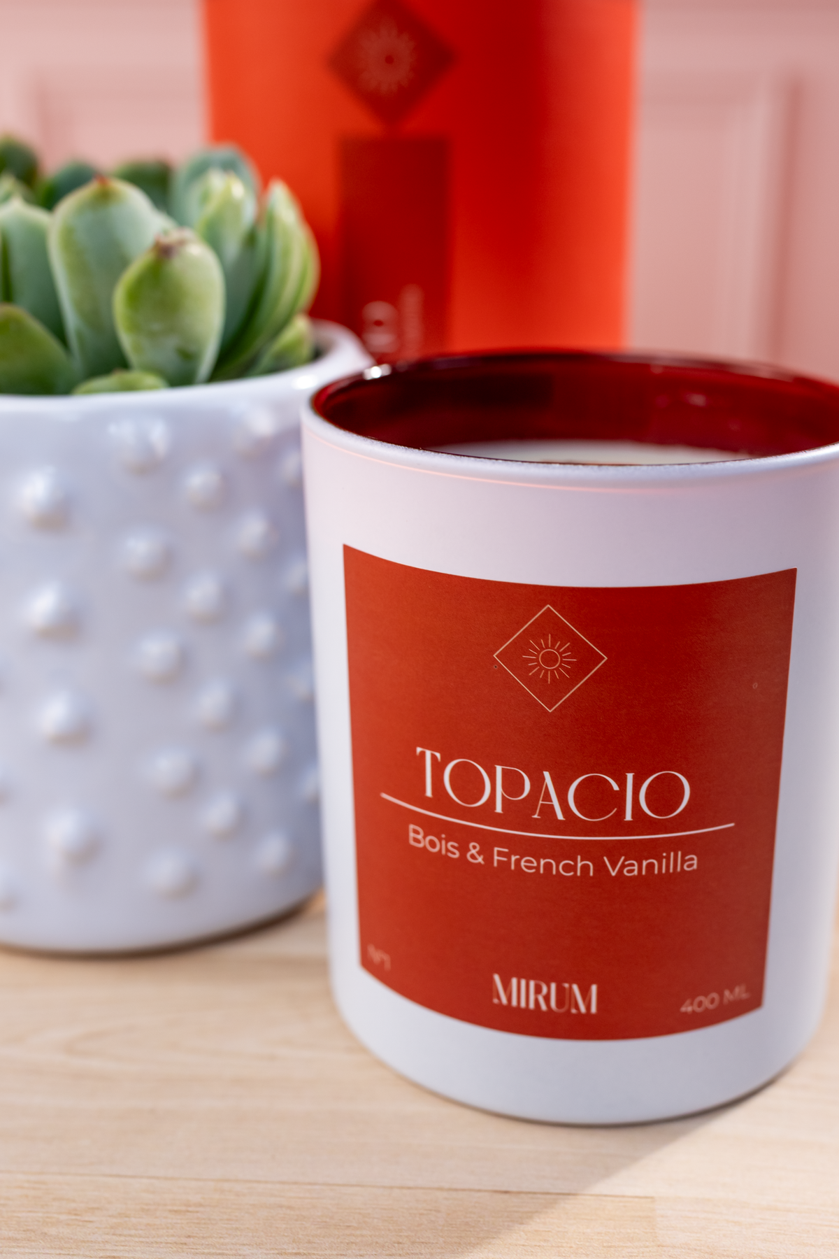 Mirium Topaz Candle Kit - with Rosé Wine and Succulent