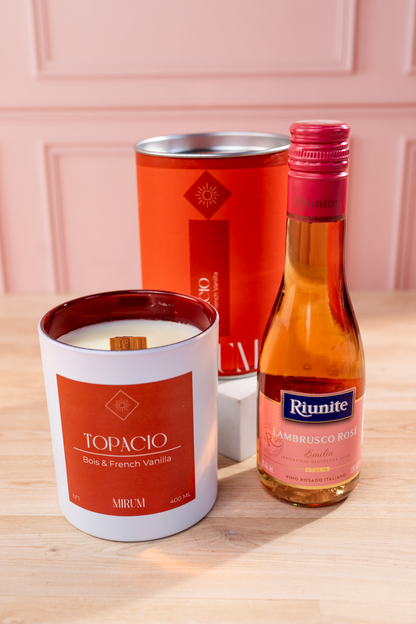Mirium Topaz Candle Kit - with Rosé Wine and Succulent