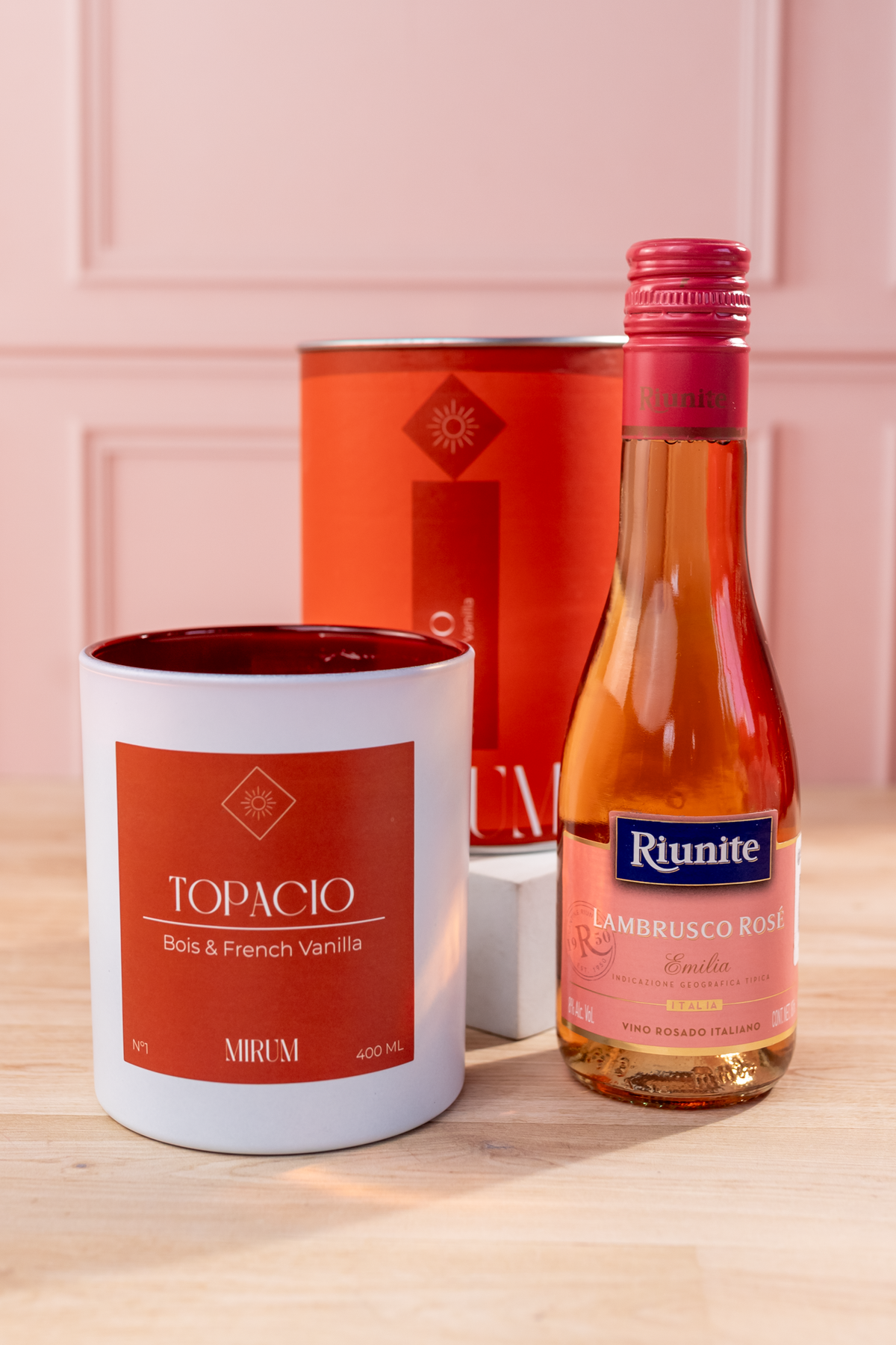 Mirium Topaz Candle Kit - with Rosé Wine and Succulent