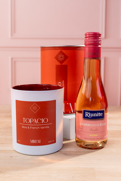 Mirium Topaz Candle Kit - with Rosé Wine and Succulent