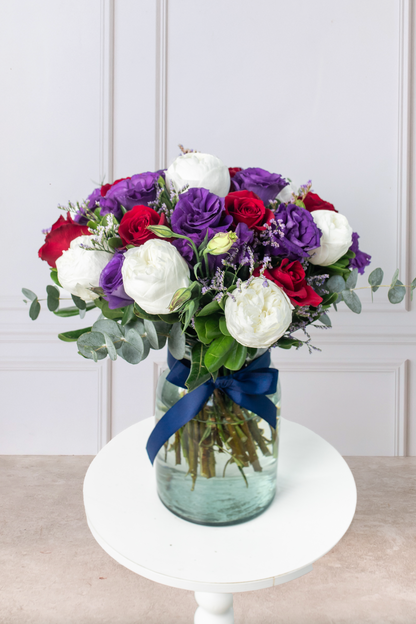 Perfecta - Peonia Blanca, Rosa Roja y Lisianthus Atizapán