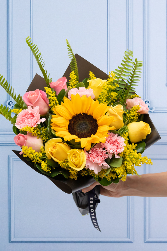 Amable - Girasol, Rosa Blanca y Clavel Rosa CULIACAN