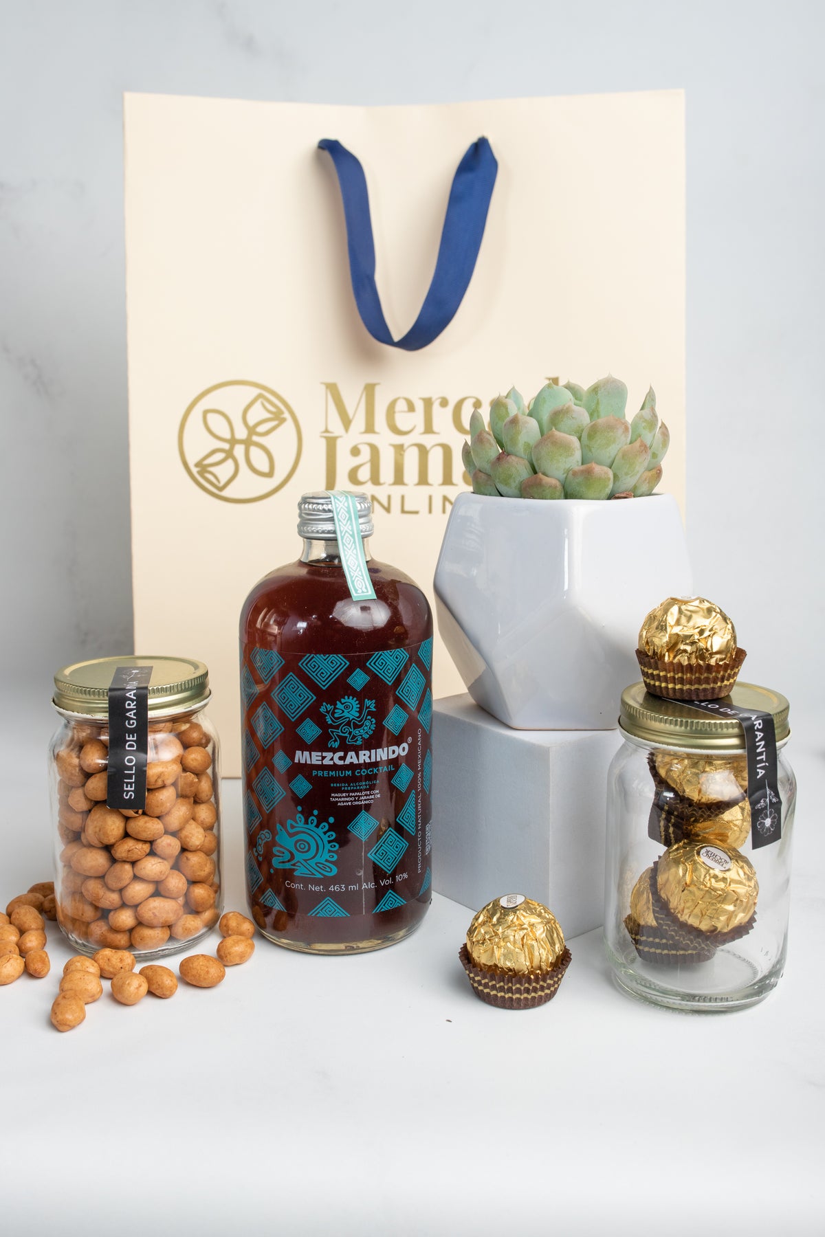 Mezcarindo Kit - Mezcal, Chocolates, Peanuts and Succulent