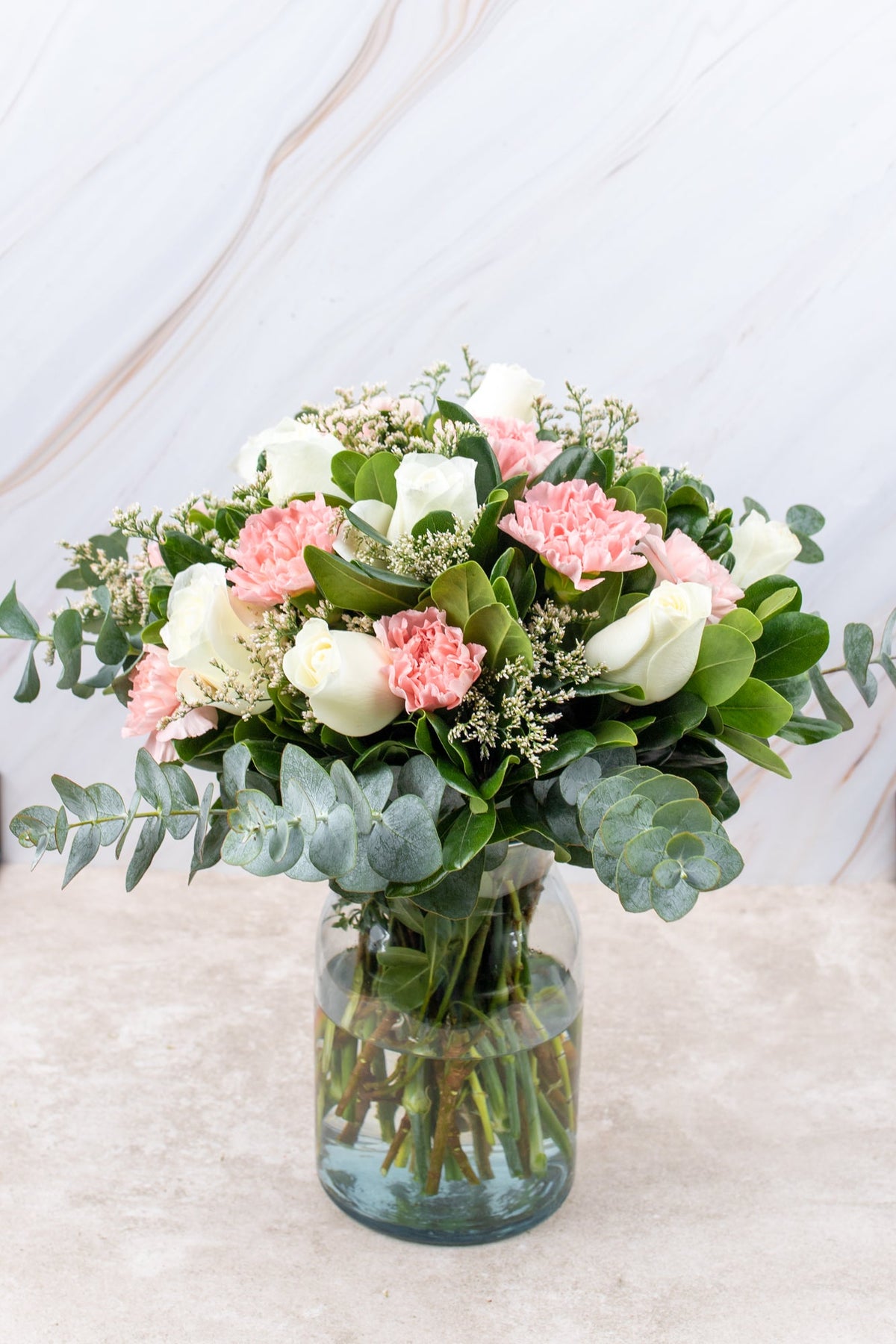 Arabella / White Rose and Pink Carnation