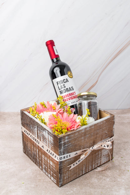 Flores con Chocolate y Vino - Cun